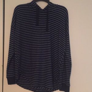 Hooded striped jersey